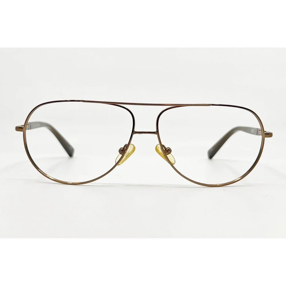 Aztec Eyeglass Frames Mens Brown Aviator AZ 703 60-12-130